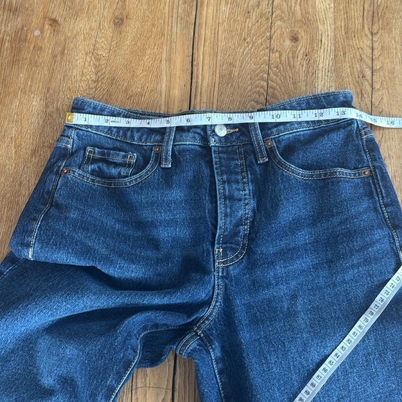 Old Navy Button Fly OG Straight Leg High Rise Raw Hem Jeans - Picture 6 of 7